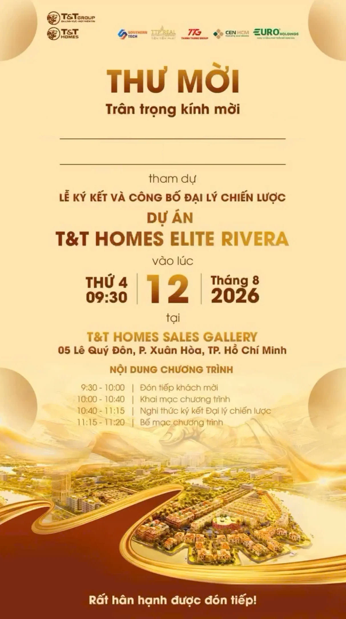Lễ ký kết và công bố Đại lý chiến lược dự án T&T Homes Elite Rivera