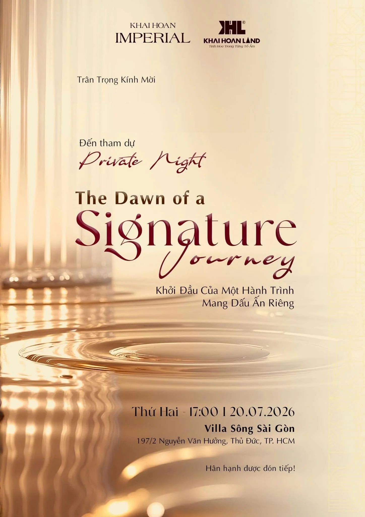 Private Night Khải Hoàn Imperial: The Dawn of a Signature - Khởi Đầu Của Một Hành Trình Mang Dấu Ấn Riêng