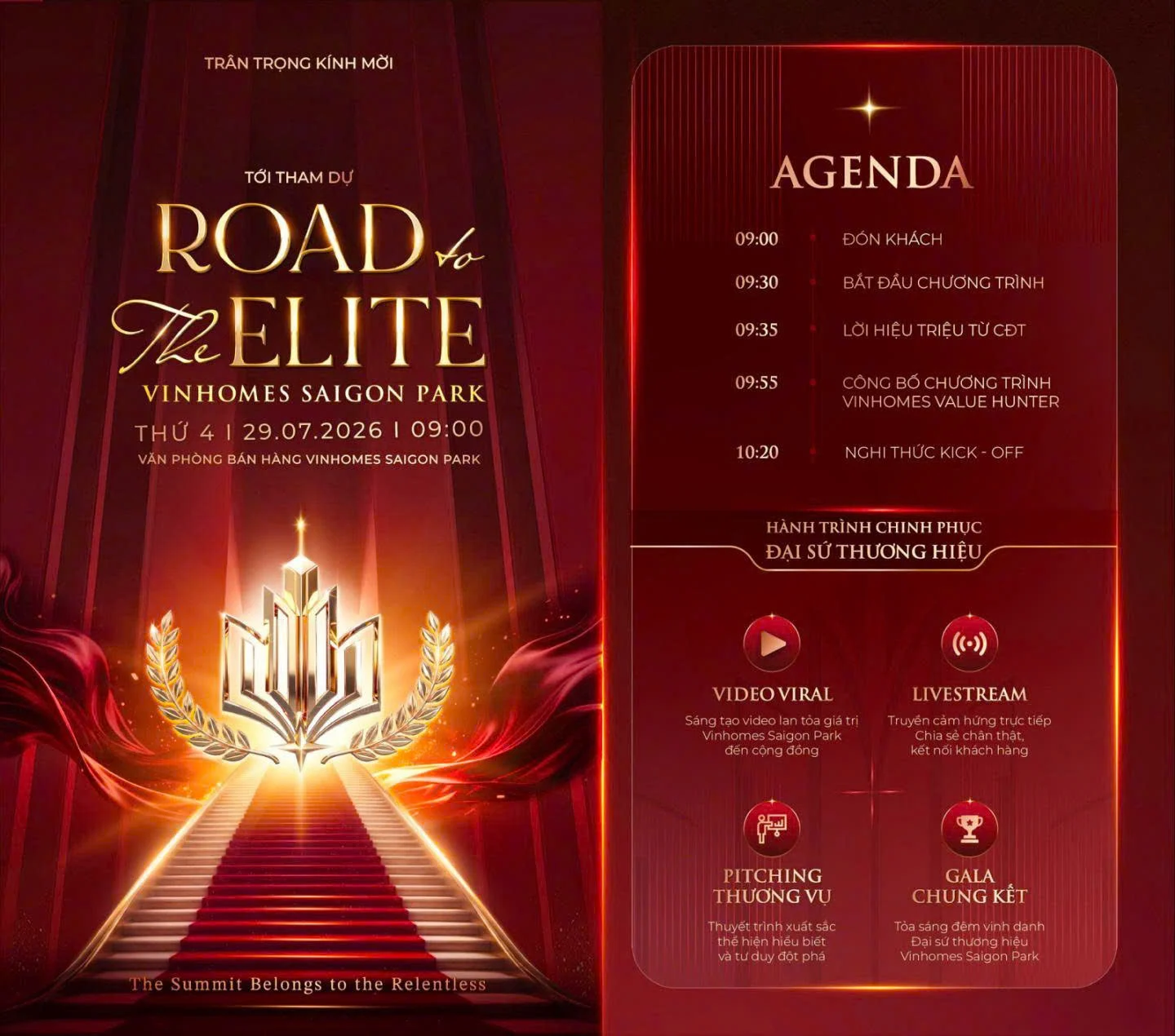 Road to Elite – Sự kiện khởi động chương trình Đại sứ thương hiệu Vinhomes Saigon Park