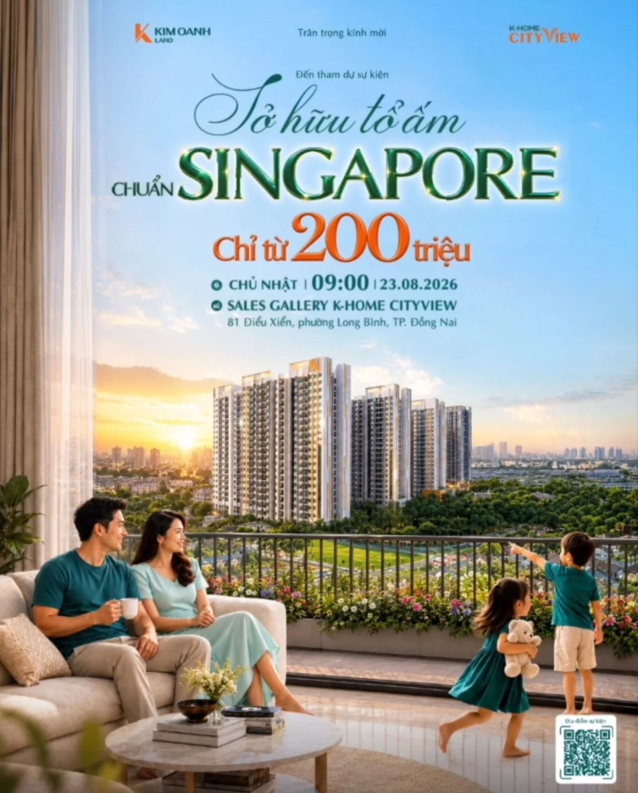 Sở hữu tổ ấm chuẩn Singapore chỉ từ 200 triệu tại K-HOME City View